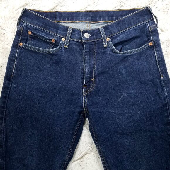 Levis jeans Mens 31×30 Blue 514 Straight Denim Relaxed Dark Wash - Picture 2 of 12